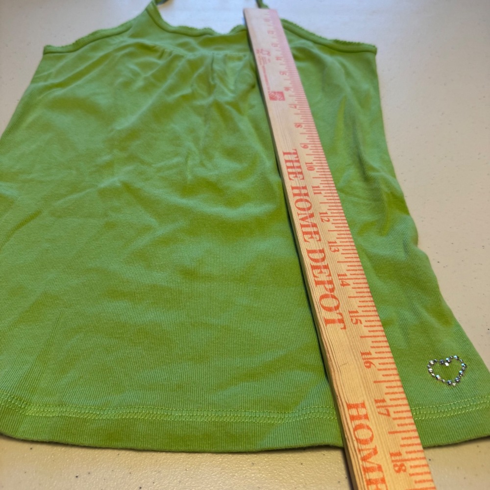 Y2K Aesthetic Girls Size 10 Gap Kids Green Halter Top Rhinestone Heart vintage - Picture 6 of 6